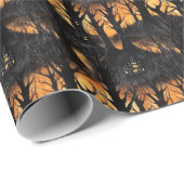 Vintage klassische Tradition Halloween Spuk Wald Geschenkpapier (Rolleneckpunkt)
