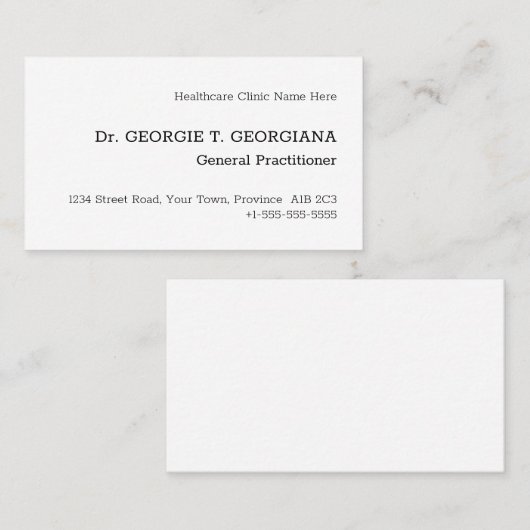 Vintage, klassische und traditionelle Visitenkarte (Vorne/Hinten)