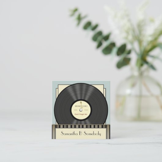 Vintage klassische Vinylaufzeichnung Quadratische Visitenkarte (Stehend Vorderseite)