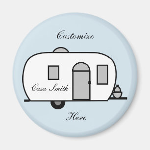 Vintage klassischer Anhänger rund caravan Magnet