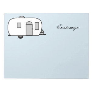 Vintage klassischer Anhänger rund caravan  Notizblock