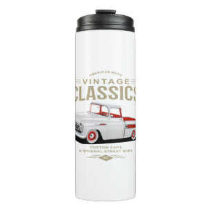 Vintage Klassischer Weißer LKW Thermosbecher
