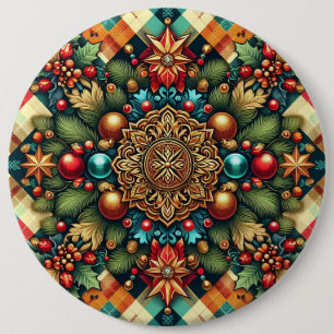Vintage/klassisches farbenfrohes Weihnachten Button