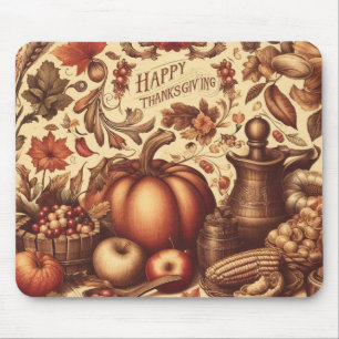 Vintage/Klassisches Frohes Erntedankfest Mousepad
