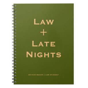 Vintage Klassisches Journal Oliven Law Student Not Notizblock