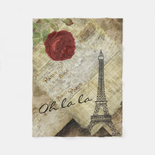 Vintage Klassisches Pariser Design Fleecedecke