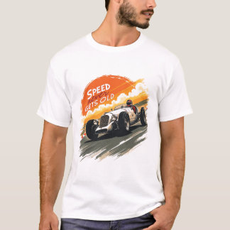 Vintage Klassisches Rennwagen Geschwindigkeit wird T-Shirt