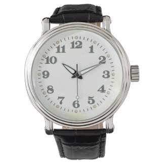 Vintage klassisches weißes Zifferblatt-Design Armbanduhr