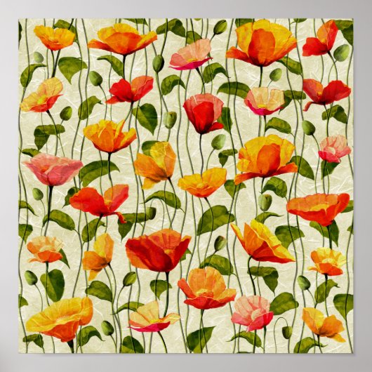 Vintage. Klatschmohn. Poster (Vorne)