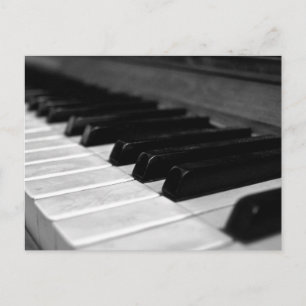 Vintage Klavier-Schlüssel; Schwarzweiss Postkarte
