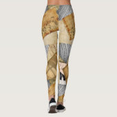 Vintage Klaviertasten Musikalische Noten antikes B Leggings (Rückseite)