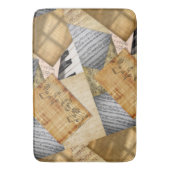 Vintage Klaviertasten Musikalische Noten Badematte (Vorderseite Vertikal)