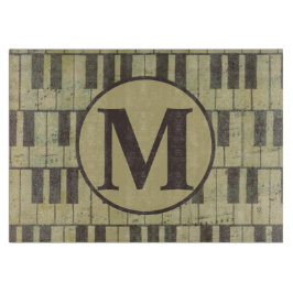Vintage Klaviertasten Pianist Monogram Piano Playe Schneidebrett