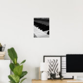 Vintage Klaviertasten; Schwarz und Weiß Poster (Heimbüro)