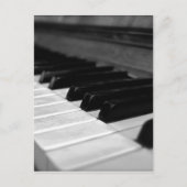 Vintage Klaviertasten; Schwarz und Weiß Postkarte (Vorderseite)