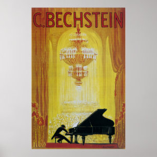 Vintage Klavierwerbung von 1920 Poster
