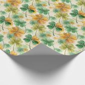 Vintage-Kleeblatt-Glück St. Patrick’s Day Geschenkpapier (Ecke)