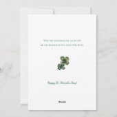 Vintage Kleeblatts St. Patrick's Day Feiertagskarte (Rückseite)