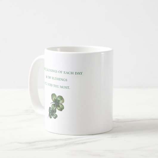 Vintage Kleeblatts St. Patrick's Day Kaffeetasse (Vorderseite Links)