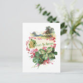 Vintage Kleeblatts St. Patrick's Day Postkarte (Stehend Vorderseite)