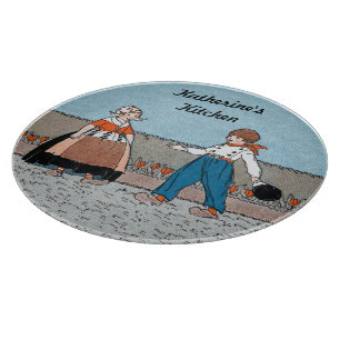 Vintage-Kleid für niederländische Mädchen und Jung Schneidebrett
