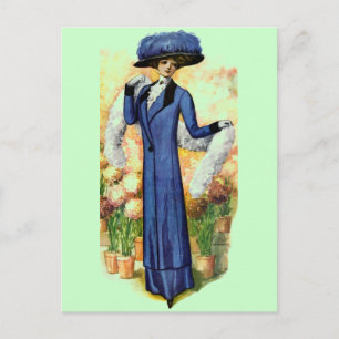 Vintage Kleid Postkarte