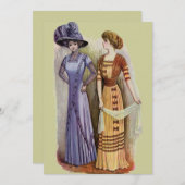 Vintage Kleider Einladung (Vorne/Hinten)