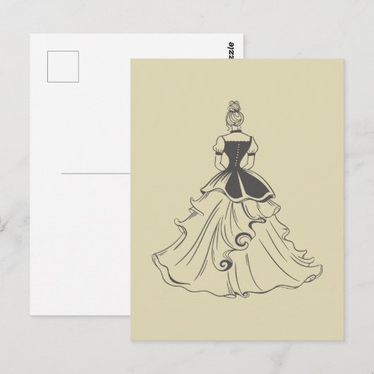 Vintage Kleider Postkarte (Vorne/Hinten)