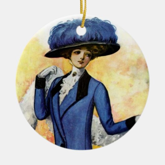 Vintage Kleiderschmuck Keramikornament (Vorne)