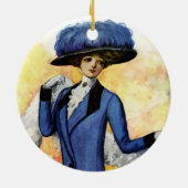 Vintage Kleiderschmuck Keramikornament (Hinten)
