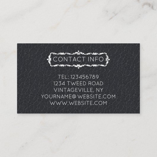 Vintage Kleidung Visitenkarte (Rückseite)