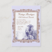 Vintage Kleidungs-Butike, Kostüm-Designer Visitenkarte (Rückseite)