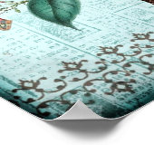 Vintage Kleidungsform Vögel Poster (Ecke)