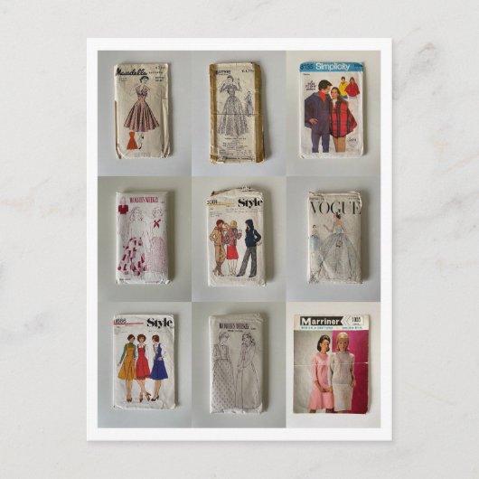 Vintage Kleidungsmuster Postkarte (Vorderseite)