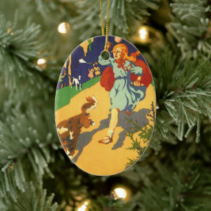 Vintage-Klein Rotkäppchen auf einer Geburtstagsfei Keramikornament