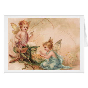 Vintage - Kleine Engel in Rosa und Blau,