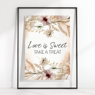 Vintage Kleine Florale Hochzeit Liebe ist Süß Gesc Poster