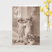 Vintage kleine KinderBlumen-Blumensträuße erhalten Karte (Gelbe Blume)