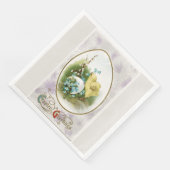 Vintage kleine Küken und Eizellen Serviette (Ecke)