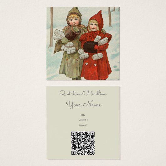 Vintage kleine Mädchen mit Parzellen (Vorne & Hinten)