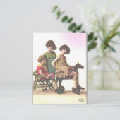 Vintage kleine Mädchen Postkarte (Stehend Vorderseite)