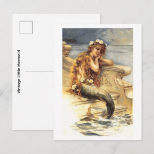 Vintage-Kleine Meerjungfrau Postkarte