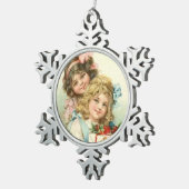 Vintage kleine viktorianische schneeflocken Zinn-Ornament (Rechts)