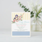 Vintage kleine Vogel-Baby-Dusche Einladung (Stehend Vorderseite)