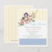 Vintage kleine Vogel-Baby-Dusche Einladung (Vorne/Hinten)