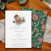 Vintage kleine Wildblume Girl Babydusche Einladung