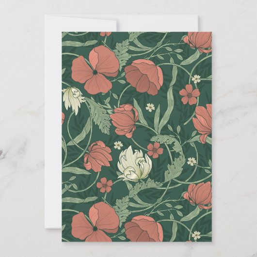 Vintage kleine Wildblume Girl Babydusche Einladung (Rückseite)