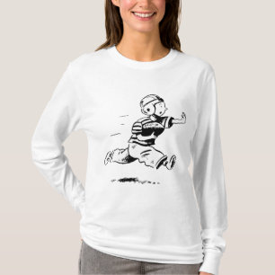 Vintage kleiner Junge läuft zurück American Footba T-Shirt