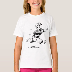 Vintage kleiner Junge läuft zurück American Footba T-Shirt
