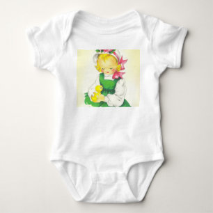 Vintage kleines Mädchen Retro süß Baby Strampler